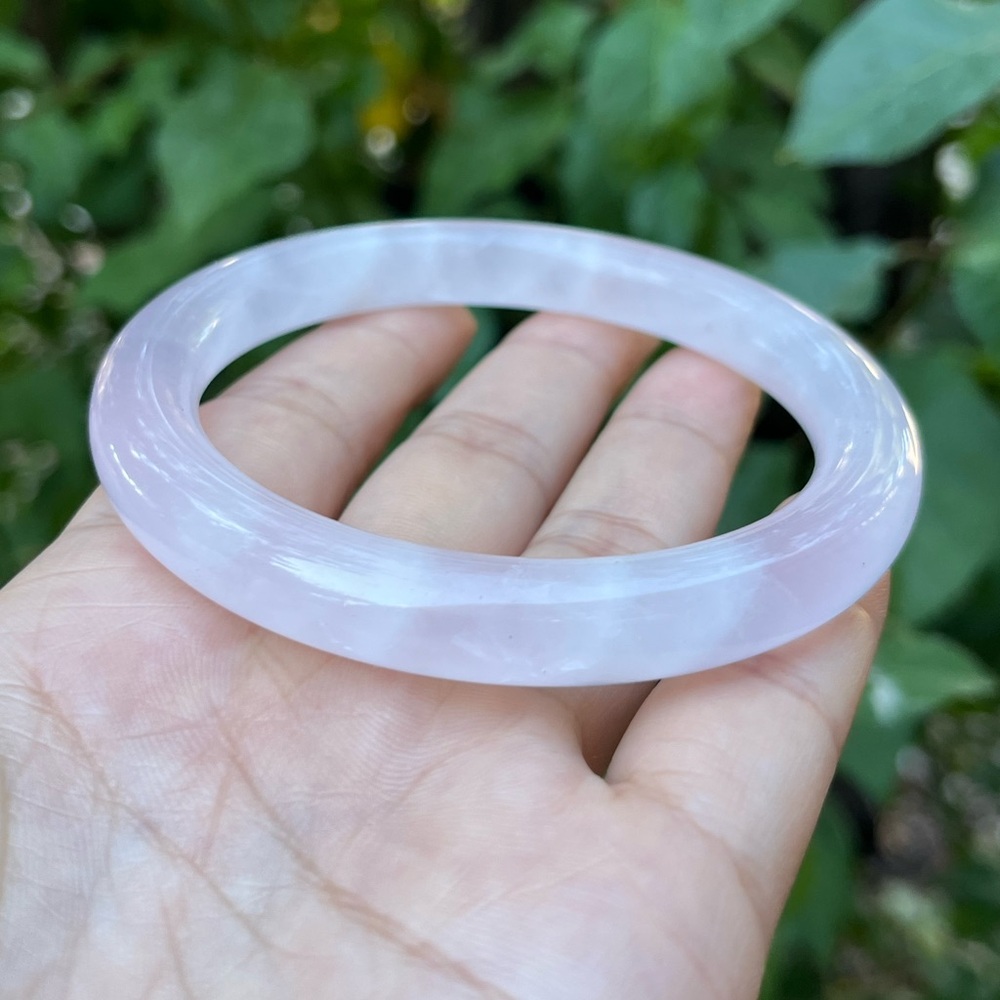 61mm inner diameter rose quartz round banglen